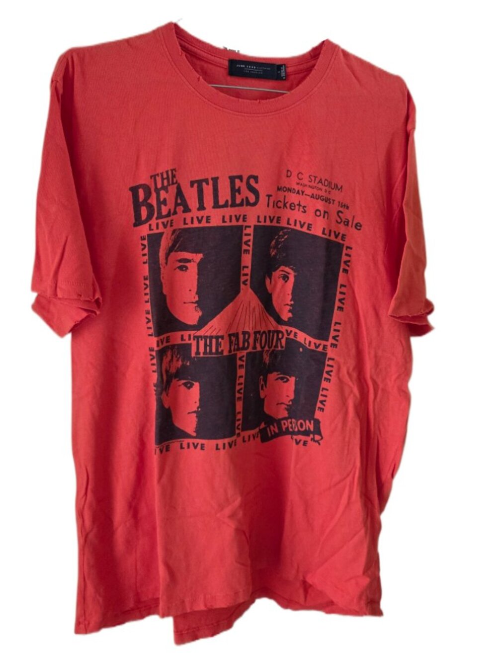 Junk Food Orange Unisex The Beatles The Fab Four Live! Band Tee
